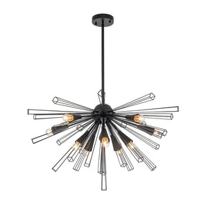 LightFixturesUSA - (OpenBox) 10 - Light Geometric Sputnik Sunburst Chandelier - Chandelier - Black - 