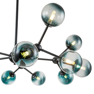 LightFixturesUSA - (OpenBox) 15 - Light Blue Glass Globe Bubble Sputnik Branch Chandelier - Chandelier - Black - 