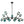LightFixturesUSA - (OpenBox) 15 - Light Blue Glass Globe Bubble Sputnik Branch Chandelier - Chandelier - Black - 