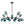 LightFixturesUSA - (OpenBox) 15 - Light Blue Glass Globe Bubble Sputnik Branch Chandelier - Chandelier - Black - 