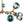 LightFixturesUSA - (OpenBox) 15 - Light Blue Glass Globe Bubble Sputnik Branch Chandelier - Chandelier - Black - 