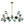 LightFixturesUSA - (OpenBox) 15 - Light Blue Glass Globe Bubble Sputnik Branch Chandelier - Chandelier - Black - 
