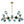 LightFixturesUSA - (OpenBox) 15 - Light Blue Glass Globe Bubble Sputnik Branch Chandelier - Chandelier - Black - 