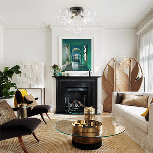 LightFixturesUSA - (OpenBox) 3 - Light Brass Cluster Clear Glass Globe Bubble Ceiling Light - Ceiling Light - Brass - 