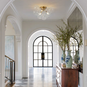 LightFixturesUSA - (OpenBox) 3 - Light Brass Cluster Clear Glass Globe Bubble Ceiling Light - Ceiling Light - Brass - 