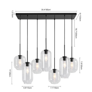 LightFixturesUSA - (OpenBox) 7 - light Kitchen Island Cluster Pendant Chandelier - Chandelier - Black - 