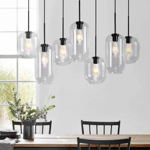 LightFixturesUSA - (OpenBox) 7 - light Kitchen Island Cluster Pendant Chandelier - Chandelier - Black - 