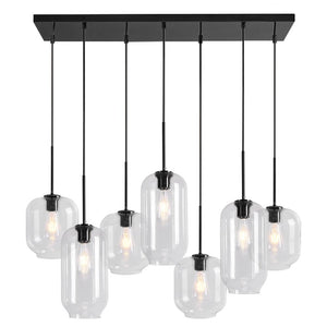 LightFixturesUSA - (OpenBox) 7 - light Kitchen Island Cluster Pendant Chandelier - Chandelier - Black - 