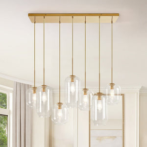 LightFixturesUSA - (OpenBox) 7 - light Kitchen Island Cluster Pendant Chandelier - Chandelier - Brass - 