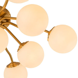 LightFixturesUSA - (OpenBox) Bloom Brass Frosted Glass Bubble Semi Flush Chandelier - Chandelier - Brass - 