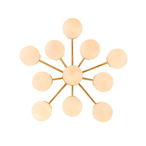 LightFixturesUSA - (OpenBox) Bloom Brass Frosted Glass Bubble Semi Flush Chandelier - Chandelier - Brass - 