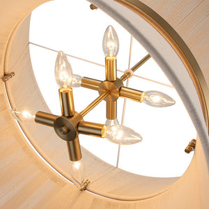 LightFixturesUSA - (OpenBox) Boho 2 - Tier Woven Thread Tapered Drum Pendant Light - Chandelier - Black - Large - 