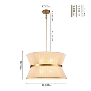 LightFixturesUSA - (OpenBox) Boho 2 - Tier Woven Thread Tapered Drum Pendant Light - Chandelier - Black - Large - 