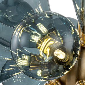 LightFixturesUSA - (OpenBox) Cluster Blue Glass Bubble Chandelier - Chandelier - 