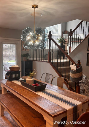 LightFixturesUSA - (OpenBox) Cluster Blue Glass Bubble Chandelier - Chandelier - 