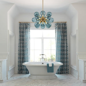 LightFixturesUSA - (OpenBox) Cluster Blue Glass Bubble Chandelier - Chandelier - 