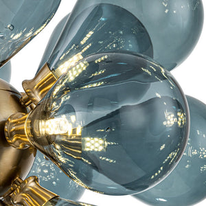 LightFixturesUSA - (OpenBox) Cluster Blue Glass Bubble Chandelier - Chandelier - 