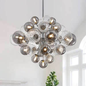 LightFixturesUSA - (OpenBox) Cluster Glass Globe Bubble Chandelier 23.6"/31.5" Wide Large Chandelier - Chandelier - 31.5 in - 