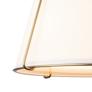 LightFixturesUSA - (OpenBox) Contemporary Wide Linen Drum Brass Semi Flush Mount - Ceiling Light - 4 - Lt - Brass