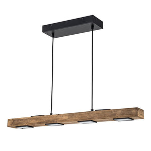 LightFixturesUSA - (OpenBox) Dimmable LED Linear Oak Wood Kitchen Island Pendant - Chandelier - 6 - Lt - 