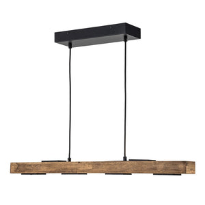 LightFixturesUSA - (OpenBox) Dimmable LED Linear Oak Wood Kitchen Island Pendant - Chandelier - 6 - Lt - 