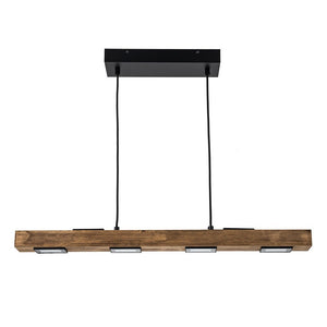 LightFixturesUSA - (OpenBox) Dimmable LED Linear Oak Wood Kitchen Island Pendant - Chandelier - 6 - Lt - 