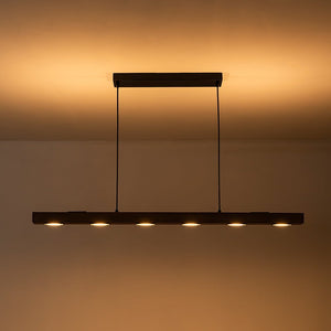 LightFixturesUSA - (OpenBox) Dimmable LED Linear Oak Wood Kitchen Island Pendant - Chandelier - 8 - Lt - 