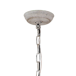 LightFixturesUSA - (OpenBox) Distressed White Shabby Chic Candle Style Chandelier - Chandelier - 