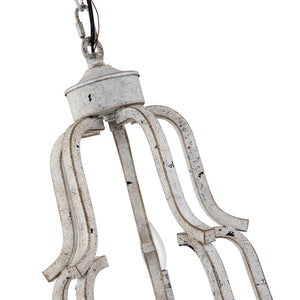 LightFixturesUSA - (OpenBox) Distressed White Shabby Chic Candle Style Chandelier - Chandelier - 