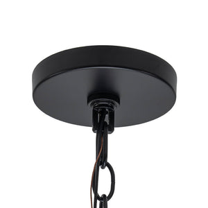 LightFixturesUSA - (OpenBox) Farmhouse Wide Clear Glass Cylinder Cage Pendant - Chandelier - Black - 