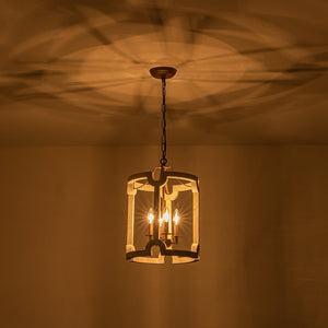LightFixturesUSA - (OpenBox) Farmhouse Wood Cylinder Pendant Light - Chandelier - 
