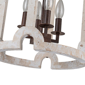 LightFixturesUSA - (OpenBox) Farmhouse Wood Cylinder Pendant Light - Chandelier - 