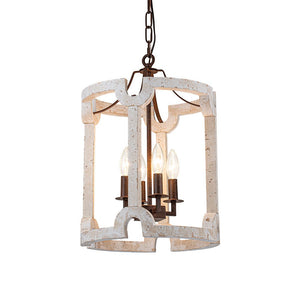 LightFixturesUSA - (OpenBox) Farmhouse Wood Cylinder Pendant Light - Chandelier - 
