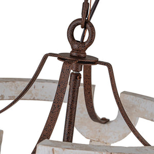 LightFixturesUSA - (OpenBox) Farmhouse Wood Cylinder Pendant Light - Chandelier - 