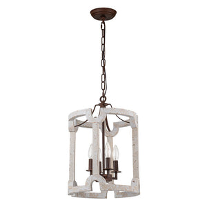 LightFixturesUSA - (OpenBox) Farmhouse Wood Cylinder Pendant Light - Chandelier - 