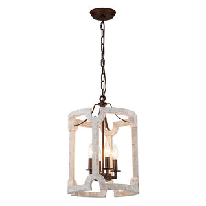LightFixturesUSA - (OpenBox) Farmhouse Wood Cylinder Pendant Light - Chandelier - 