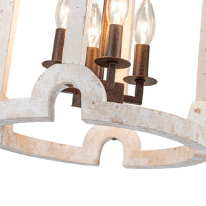 LightFixturesUSA - (OpenBox) Farmhouse Wood Cylinder Pendant Light - Chandelier - 