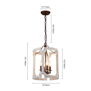 LightFixturesUSA - (OpenBox) Farmhouse Wood Cylinder Pendant Light - Chandelier - 