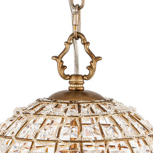 LightFixturesUSA - (OpenBox) French Antique Brass Crystal Cage Chandelier - Chandelier - S/1 - Lt - 