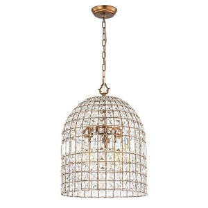 LightFixturesUSA - (OpenBox) French Antique Brass Crystal Cage Chandelier - Chandelier - S/1 - Lt - 
