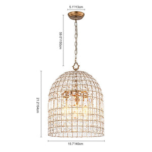 LightFixturesUSA - (OpenBox) French Antique Brass Crystal Cage Chandelier - Chandelier - S/1 - Lt - 