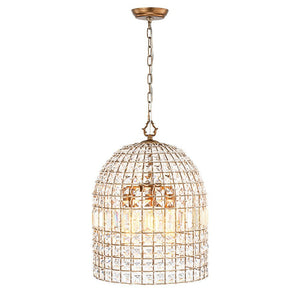 LightFixturesUSA - (OpenBox) French Antique Brass Crystal Cage Chandelier - Chandelier - S/1 - Lt - 