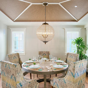 LightFixturesUSA - (OpenBox) French Antique Brass Crystal Globe Chandelier - Chandelier - L / 5 - Lt - 