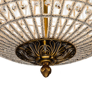 LightFixturesUSA - (OpenBox) French Antique Brass Crystal Globe Chandelier - Chandelier - S / 1 - Lt - 