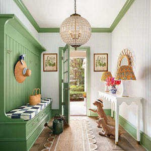 LightFixturesUSA - (OpenBox) French Antique Brass Crystal Globe Chandelier - Chandelier - S / 1 - Lt - 