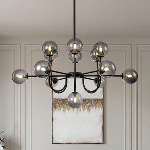 LightFixturesUSA - (OpenBox) Glam 13 - Light Sputnik Glass Globe Bubble Chandelier - Chandelier - Black - 