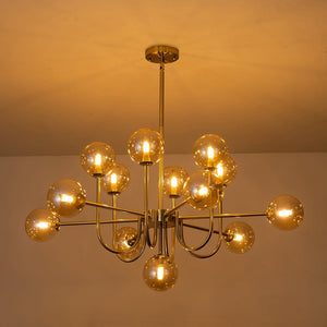 LightFixturesUSA - (OpenBox) Glam 13 - Light Sputnik Glass Globe Bubble Chandelier - Chandelier - Brass - 