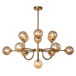 LightFixturesUSA - (OpenBox) Glam 13 - Light Sputnik Glass Globe Bubble Chandelier - Chandelier - Brass - 