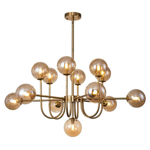 LightFixturesUSA - (OpenBox) Glam 13 - Light Sputnik Glass Globe Bubble Chandelier - Chandelier - Brass - 