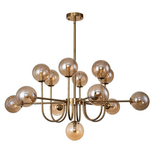 LightFixturesUSA - (OpenBox) Glam 13 - Light Sputnik Glass Globe Bubble Chandelier - Chandelier - Brass - 